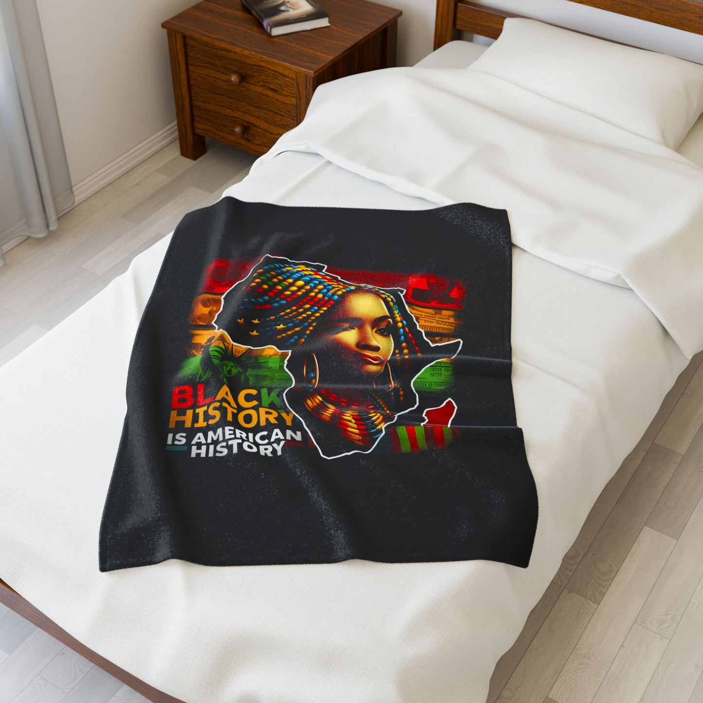 Black History Celebration Velveteen Plush Blanket