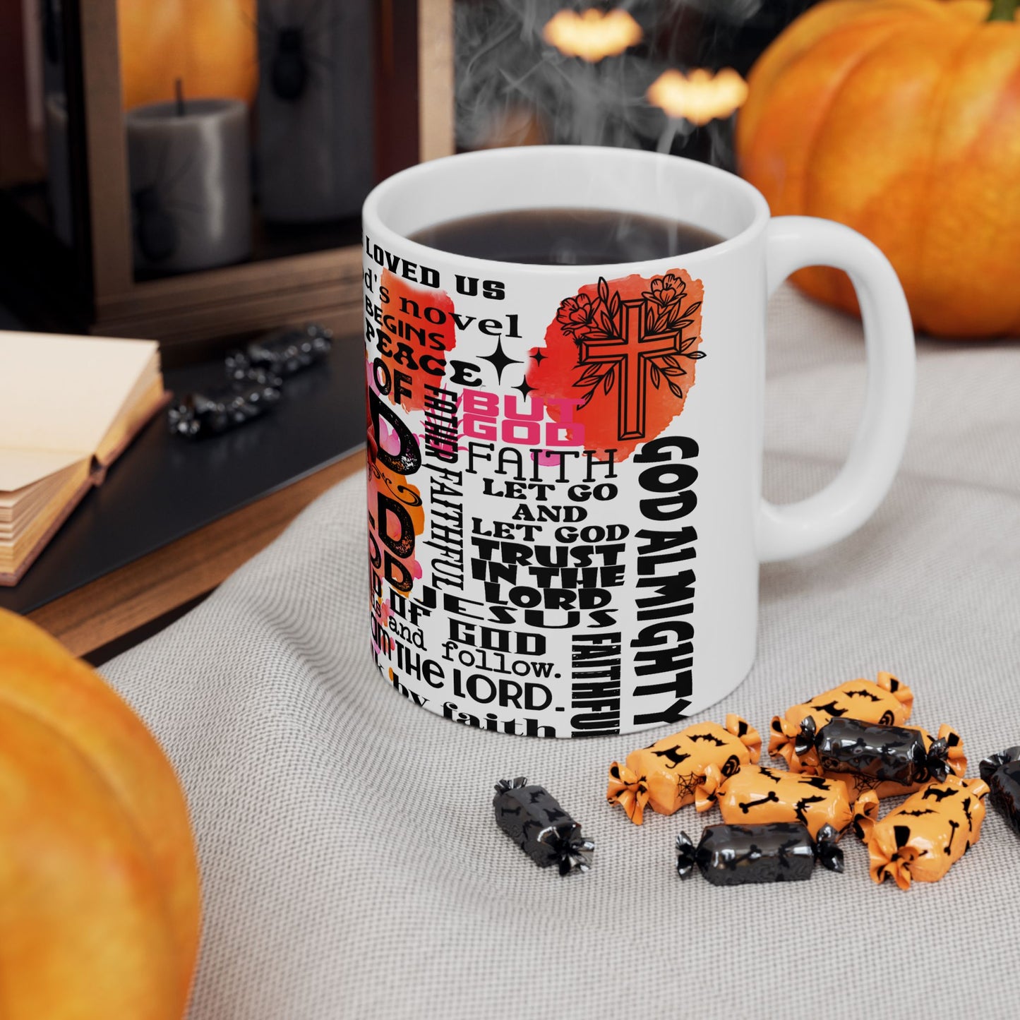 Faith Over Fear Ceramic Mug - Inspirational Christian Coffee Cup