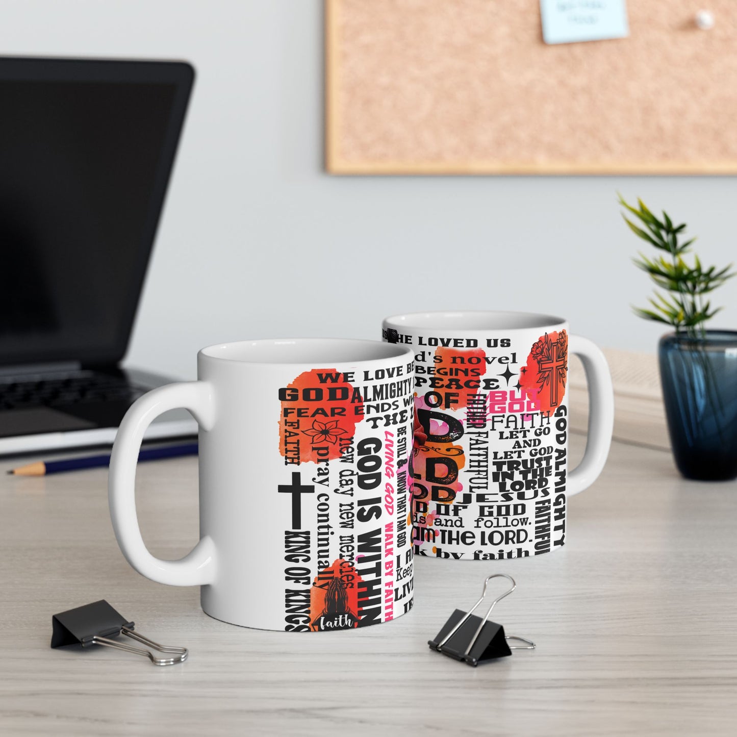 Faith Over Fear Ceramic Mug - Inspirational Christian Coffee Cup