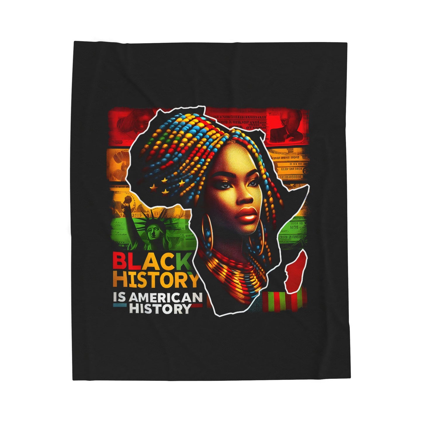 Black History Celebration Velveteen Plush Blanket