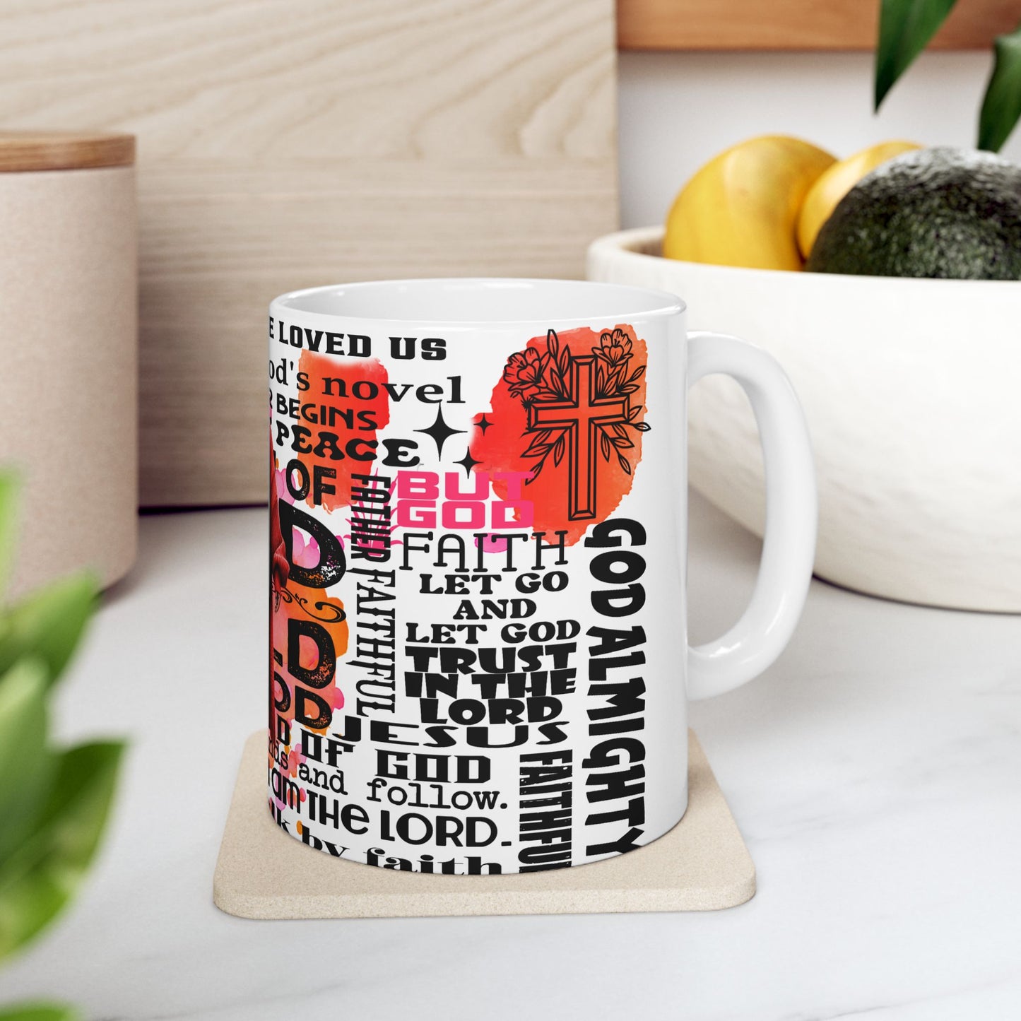 Faith Over Fear Ceramic Mug - Inspirational Christian Coffee Cup