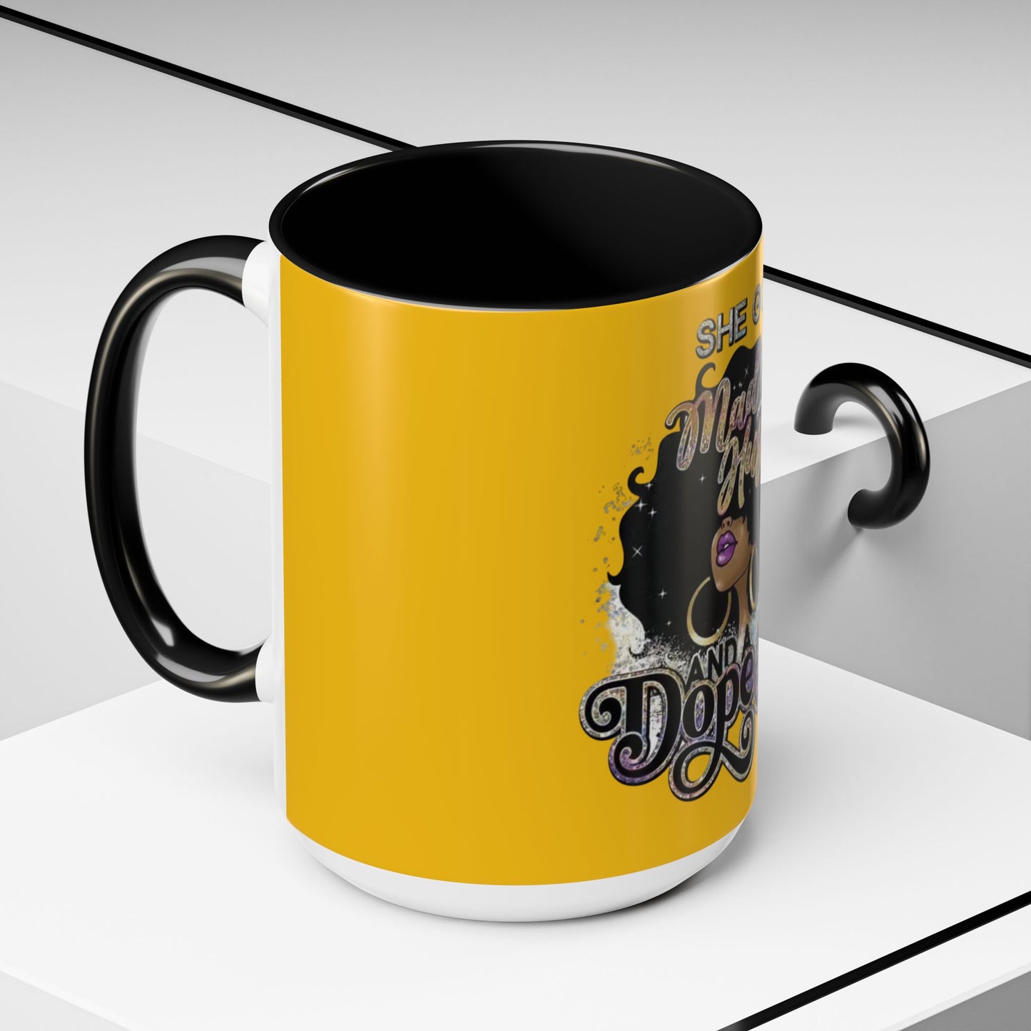 Unapologetically Dope Accent Coffee Mug - Bold Black Woman Design, 11oz & 15oz