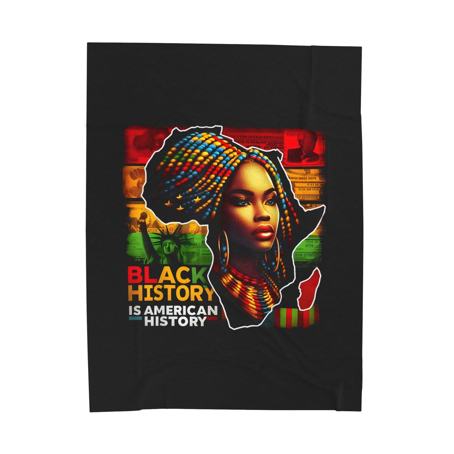 Black History Celebration Velveteen Plush Blanket