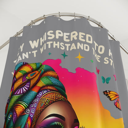 Bold African Art Shower Curtain - I Am The Storm Design