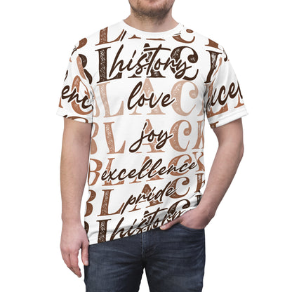 Empowering Unisex Cut & Sew Tee - Celebrate Black History with Love, Joy, Excellence & Pride
