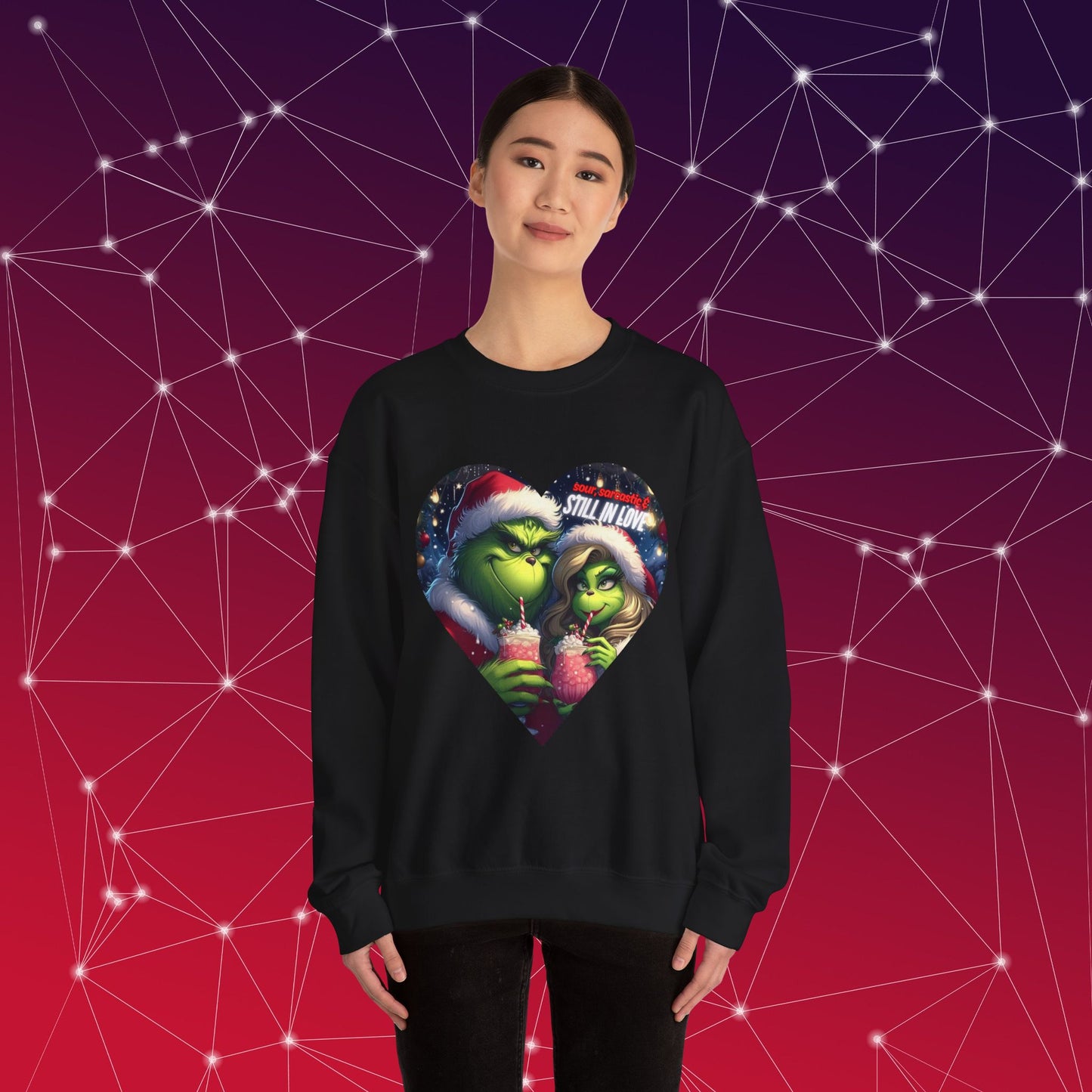 Sweatshirt - Sour, Sarcastic & Still in Love Mr and Mrs Grinch Design