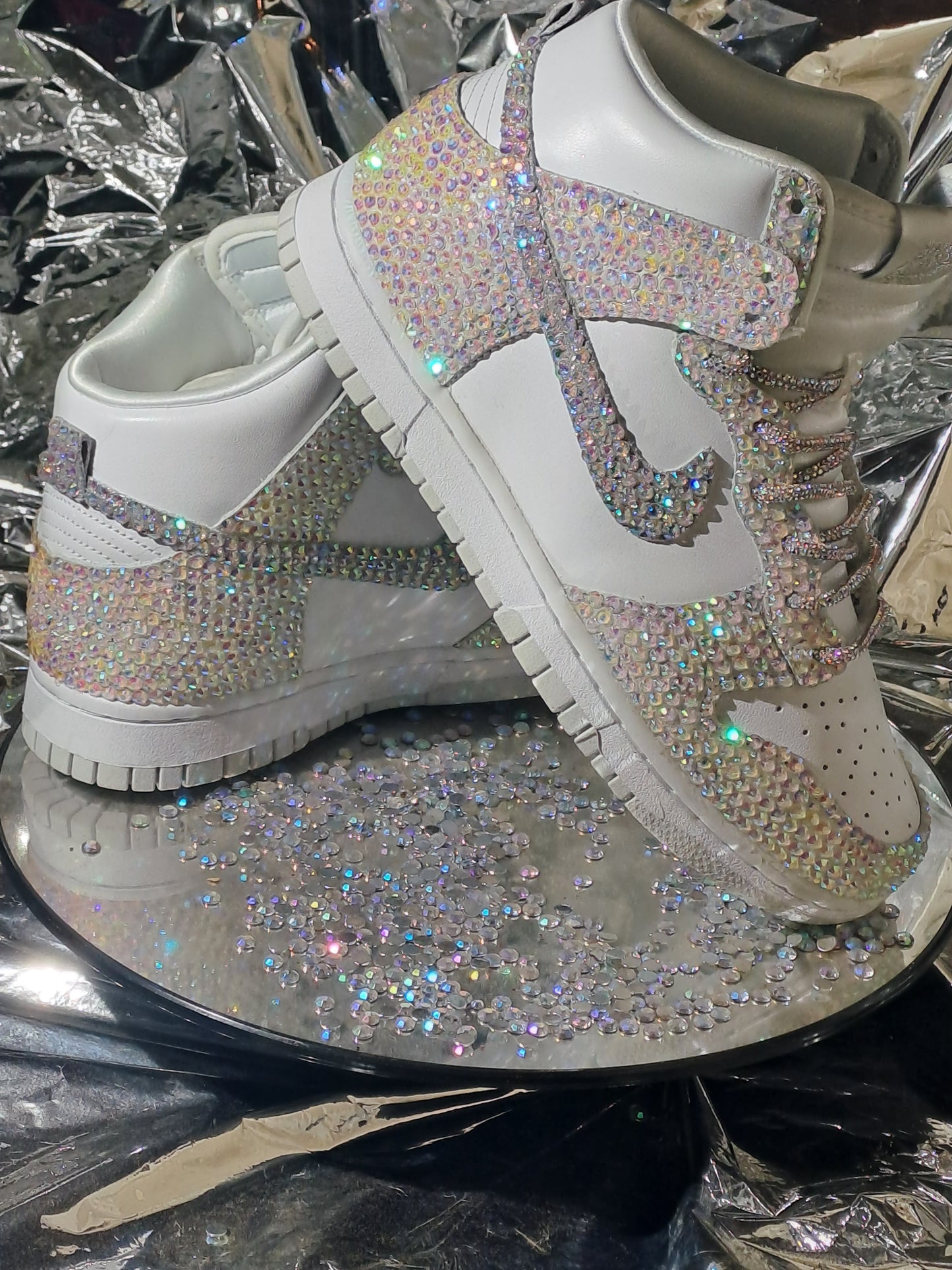 Custom bling hi-top sneakers