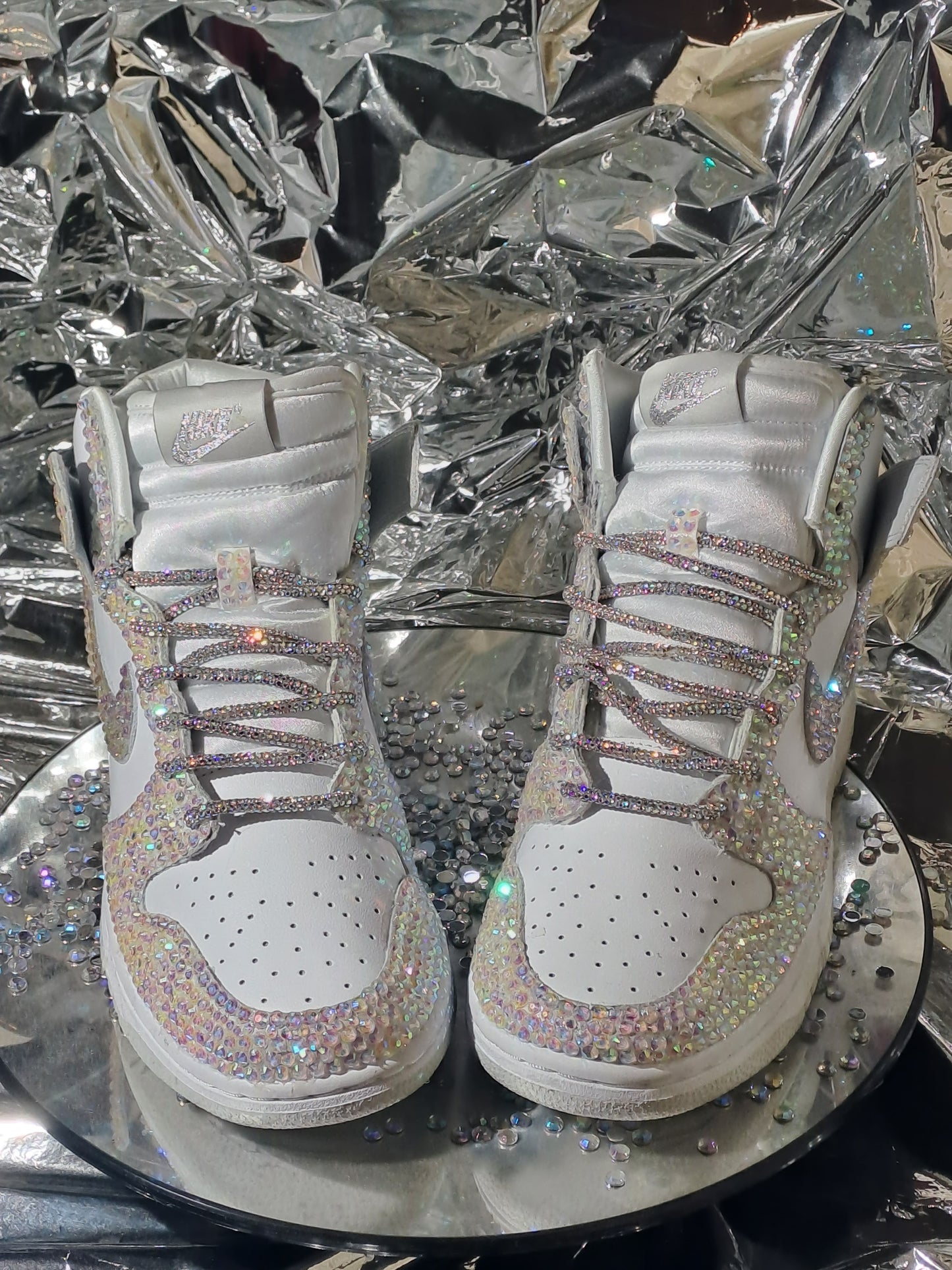 Custom bling hi-top sneakers