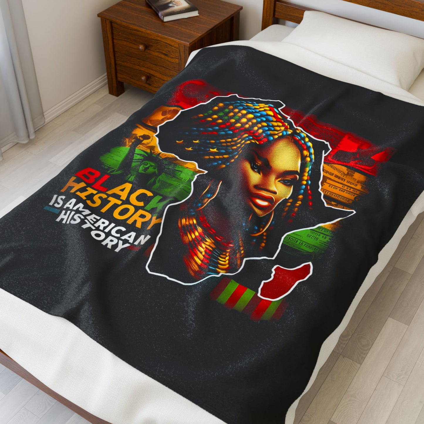 Black History Celebration Velveteen Plush Blanket