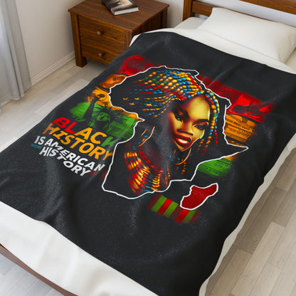 Black History Celebration Velveteen Plush Blanket