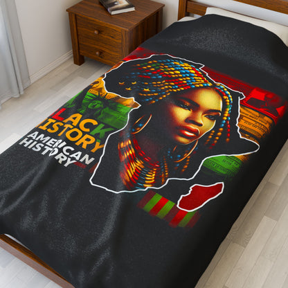 Black History Celebration Velveteen Plush Blanket
