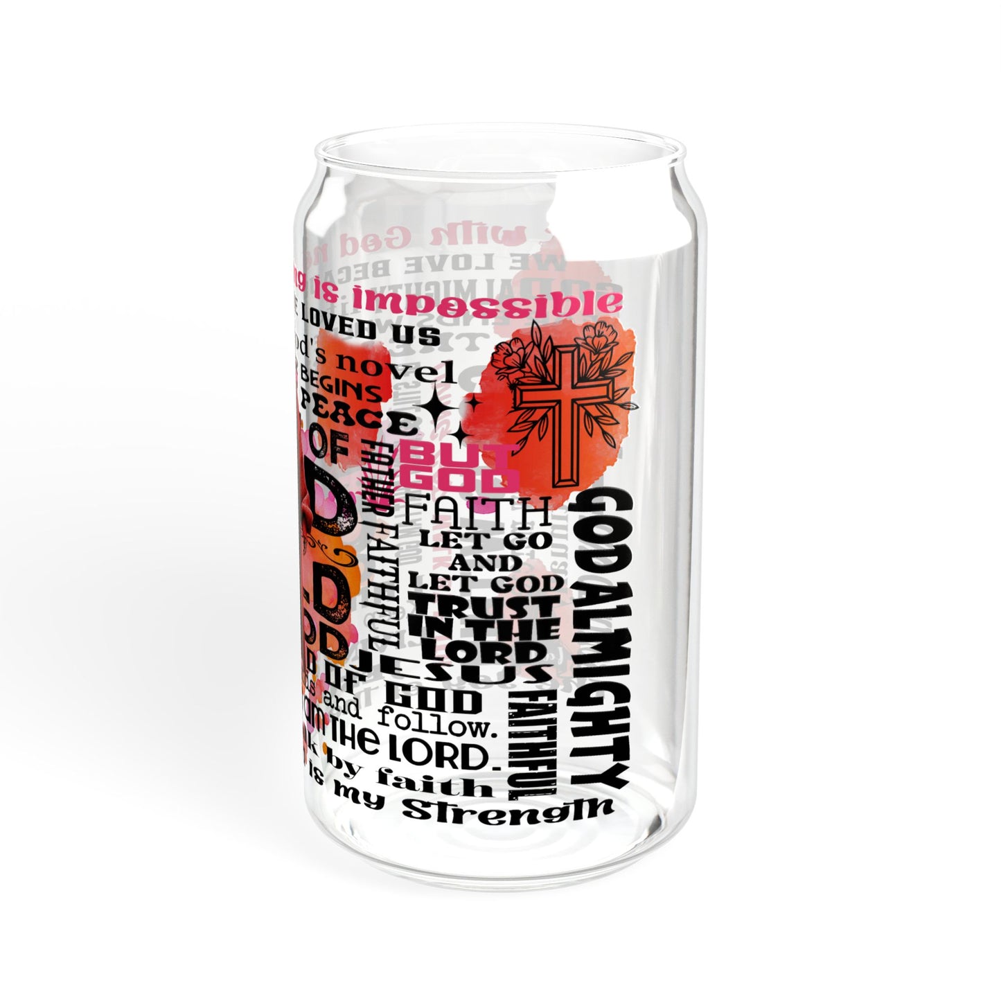 Faith Over Fear – 16oz Inspirational Sipper Glass | Motivational Drinkware with Quotes