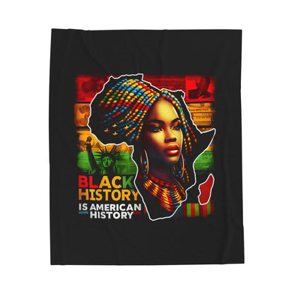 Black History Celebration Velveteen Plush Blanket