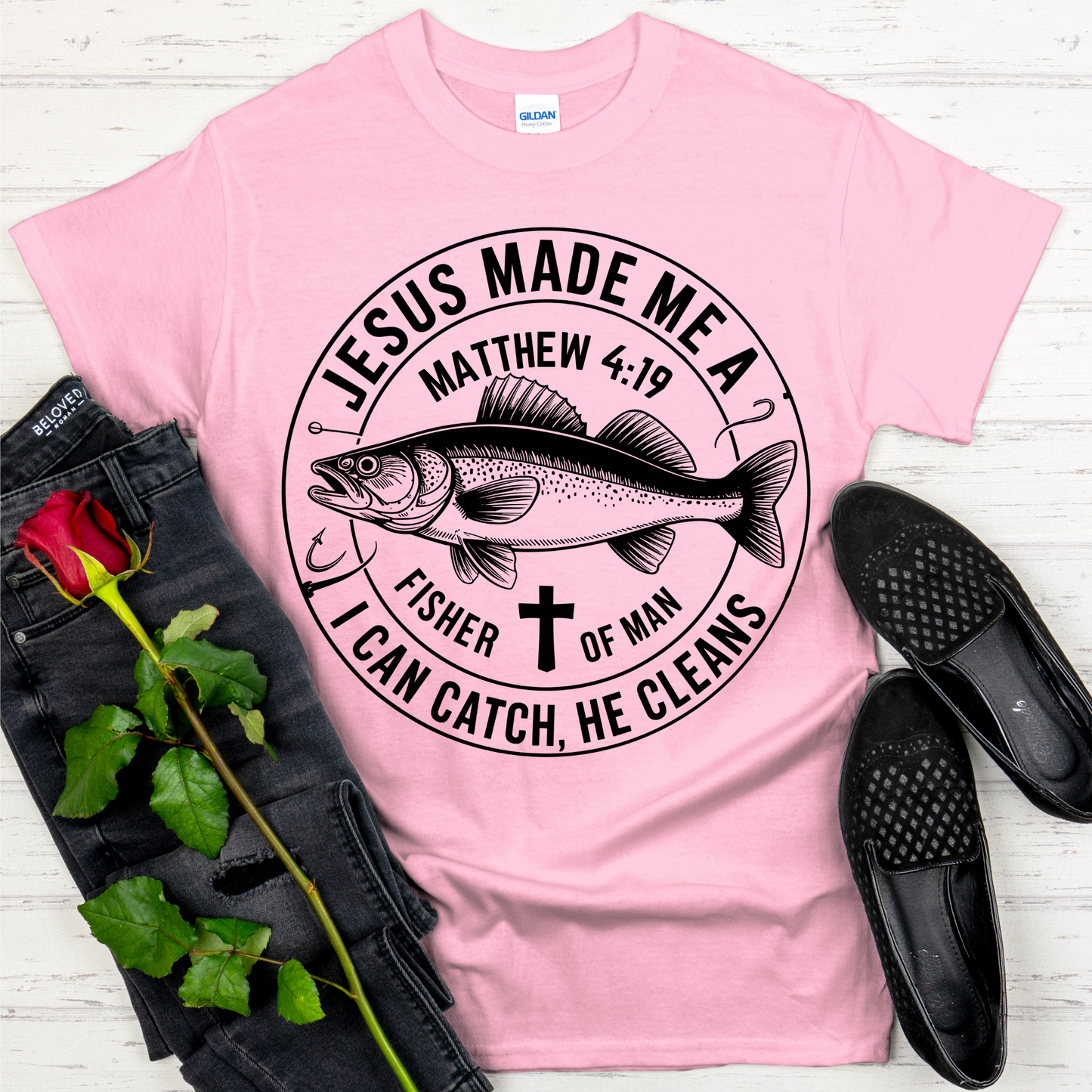 Fisher of Men Church Group Shirt – Matthew 4:19 Christian Apparel