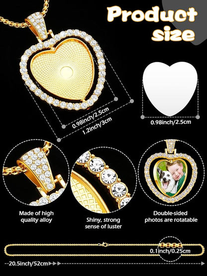 Custom Angel Wing & Heart Photo Pendant – Personal Tribute Jewelry