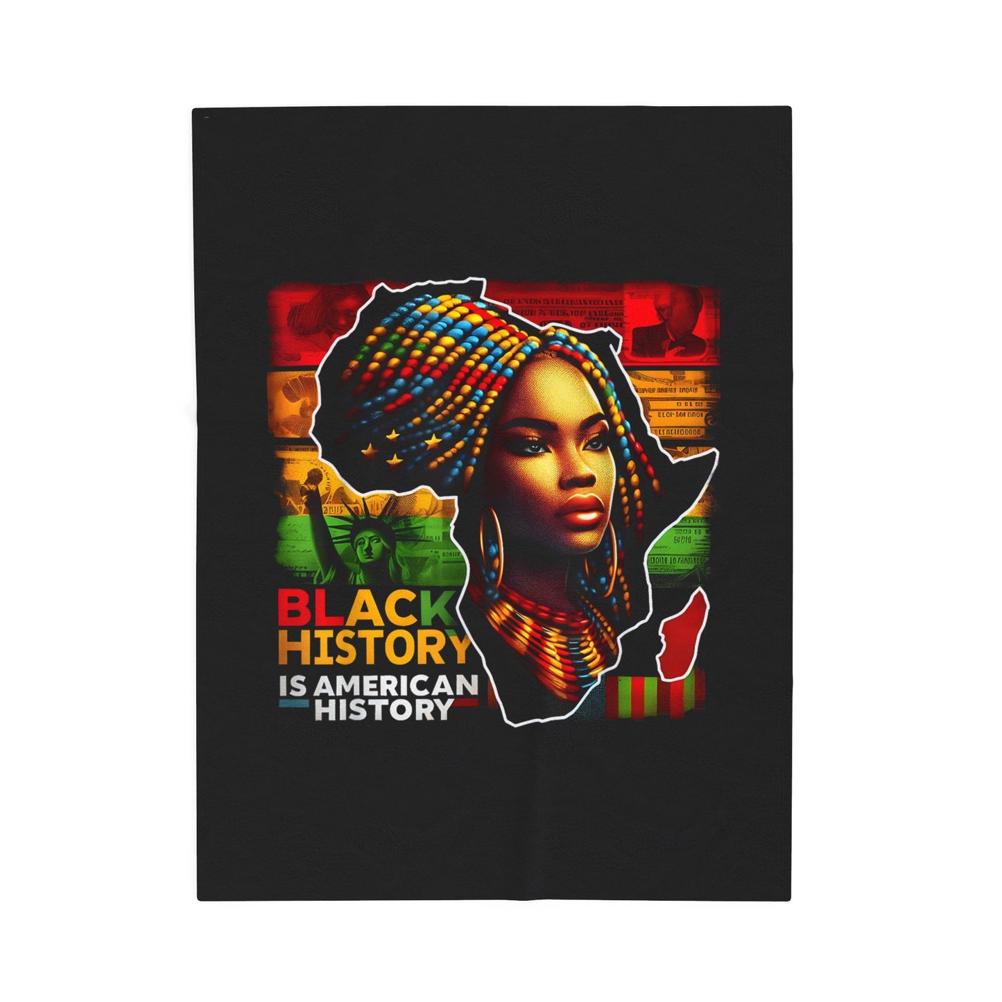 Black History Celebration Velveteen Plush Blanket